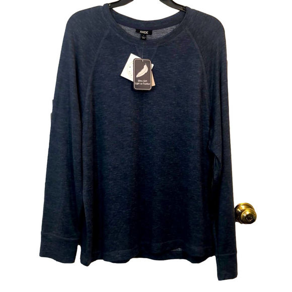 ANDE Other - ANDE New York sweater size L indigo blue, New With Tags, Pit to Pit 21”